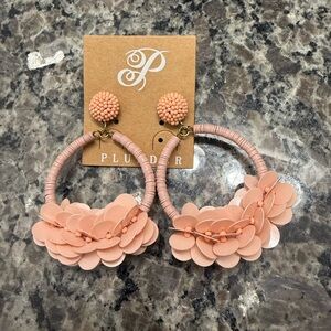 Plunder Peach Floral Hoop Earrings